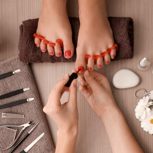 What types of manicure and pedicure services are typically offered?