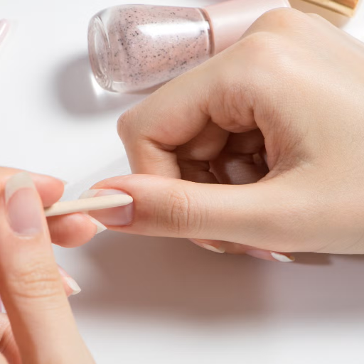 Step 1 and step 2 preparations for a manicure